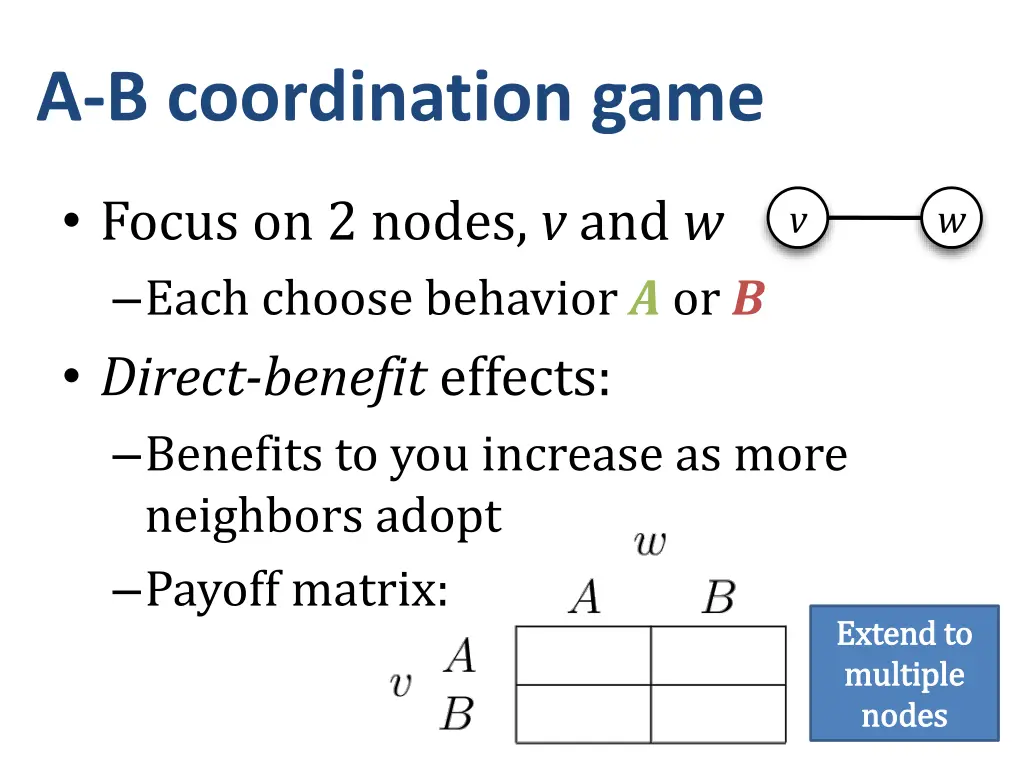 a b coordination game