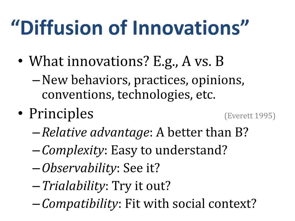 diffusion of innovations