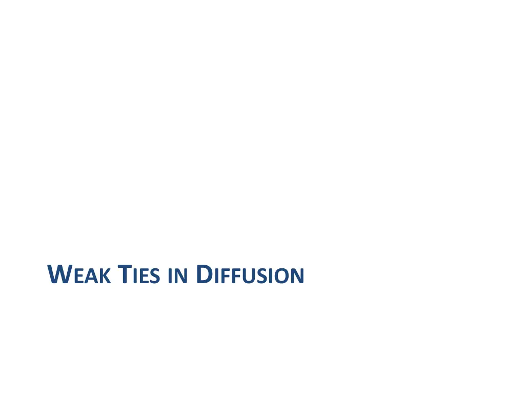 w eak t ies in d iffusion
