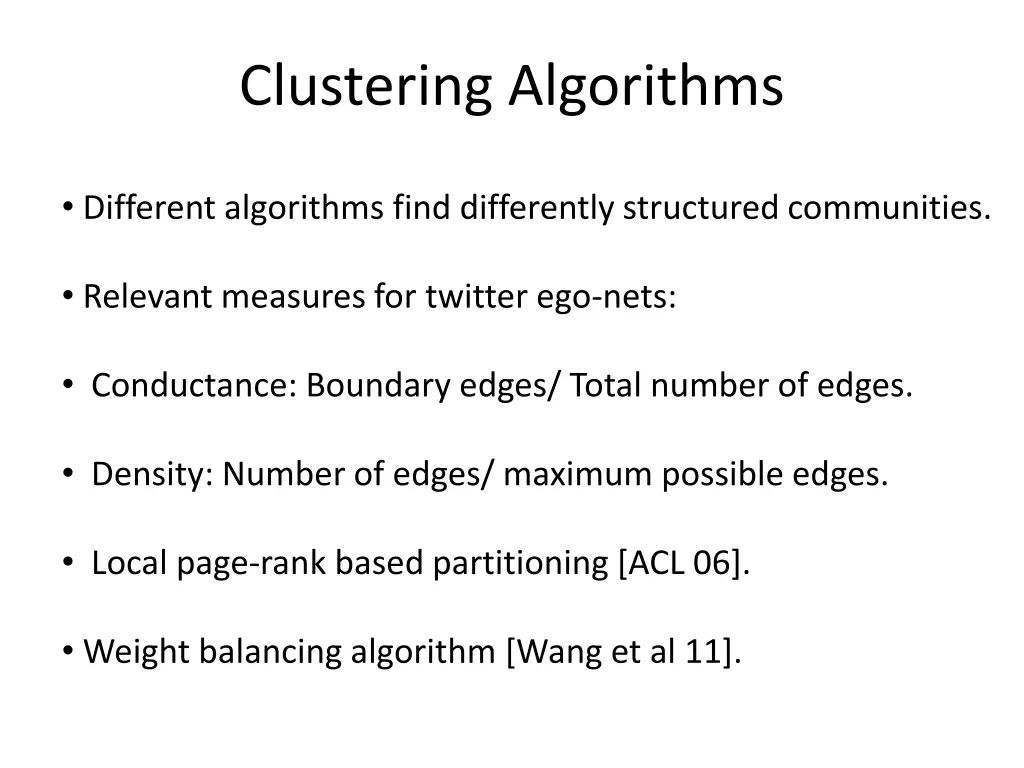 clustering algorithms