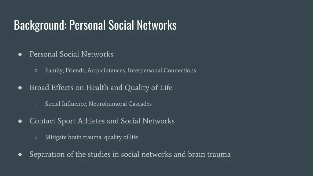 background personal social networks