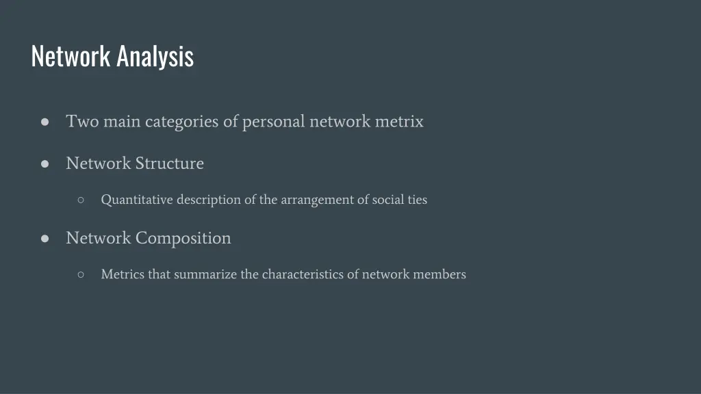 network analysis