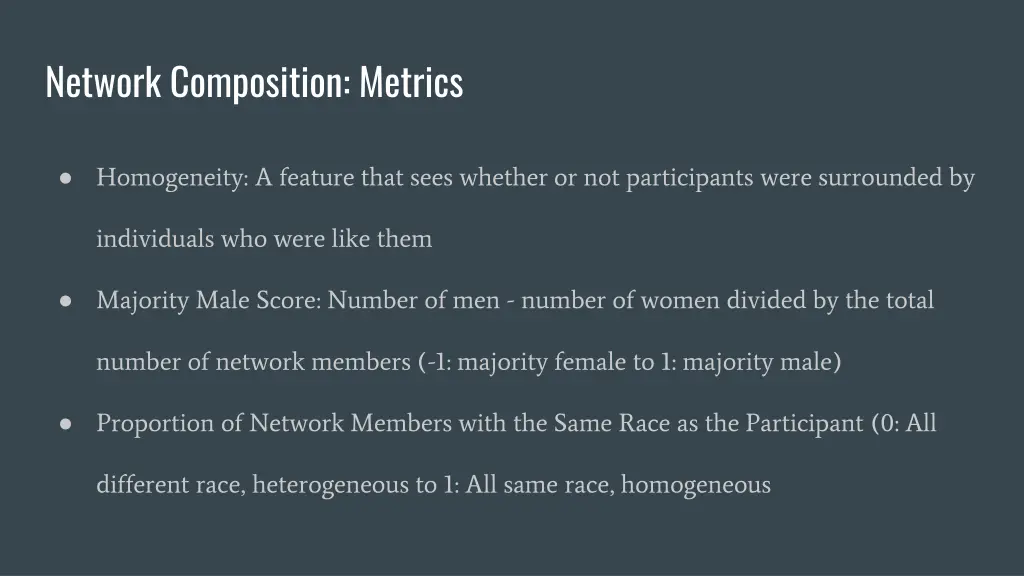 network composition metrics 2