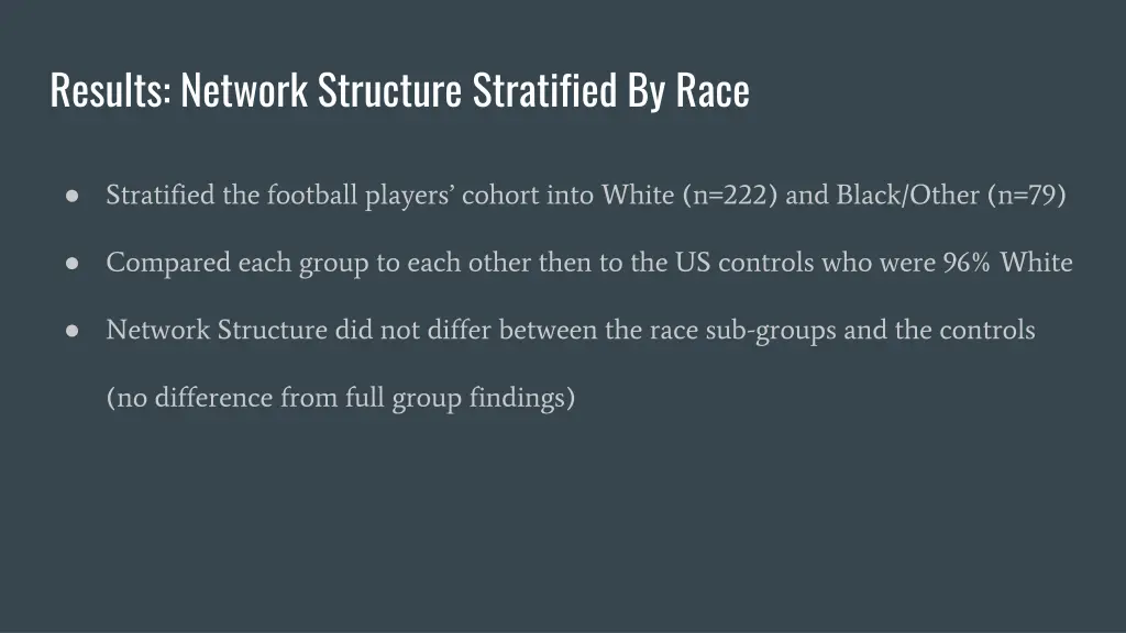 results network structure stratified by race