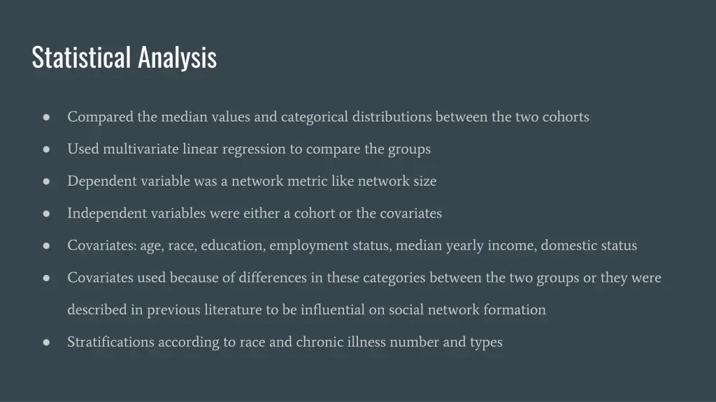 statistical analysis