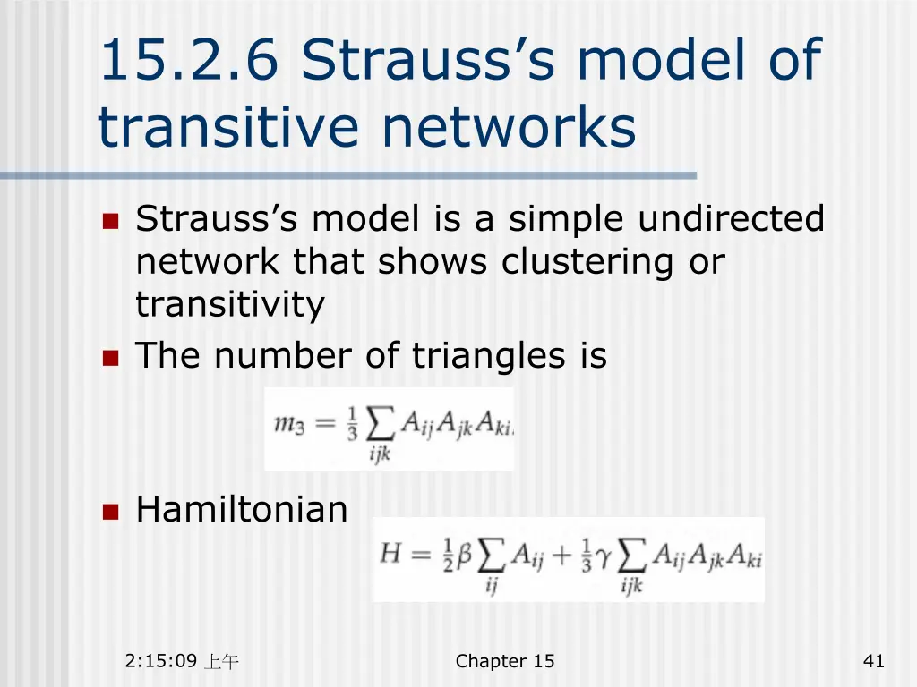 15 2 6 strauss s model of transitive networks