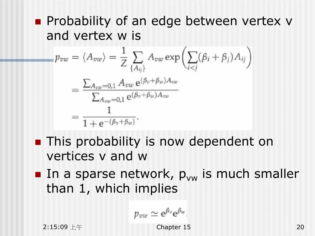 probability of an edge between vertex