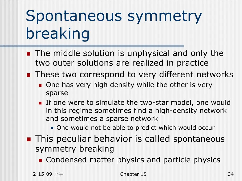 spontaneous symmetry breaking