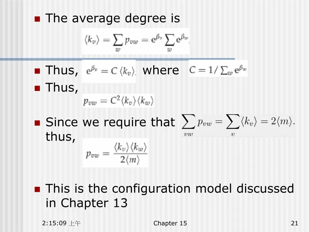 the average degree is
