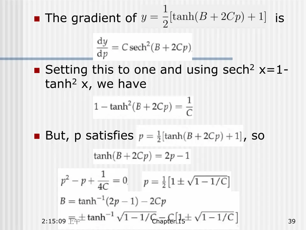 the gradient of is