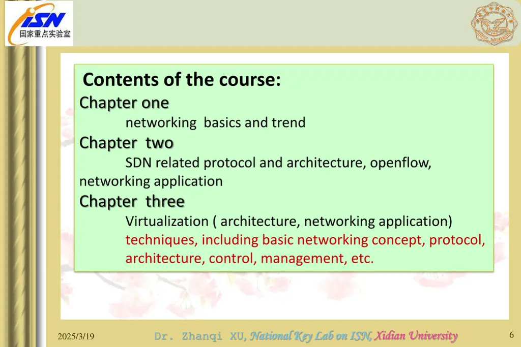 contents of the course chapter one networking
