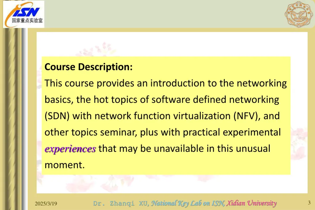 course description