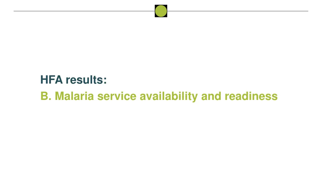 hfa results b malaria service availability