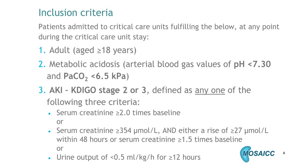 inclusion criteria
