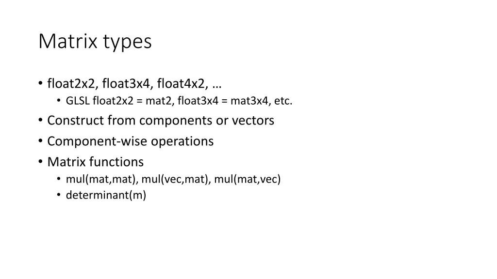 matrix types