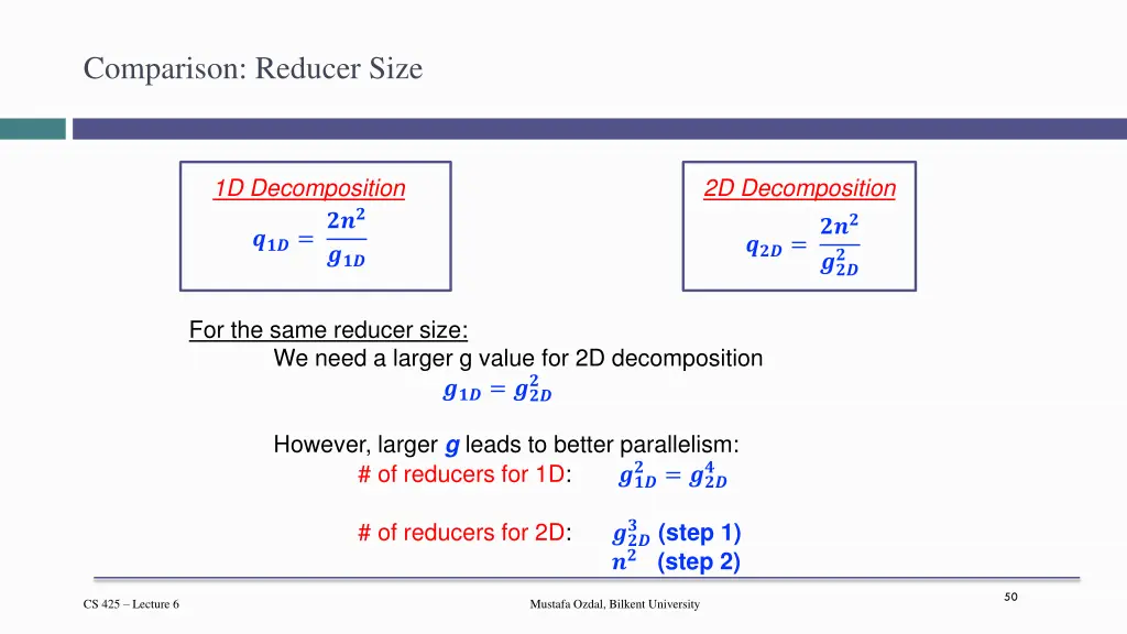 comparison reducer size
