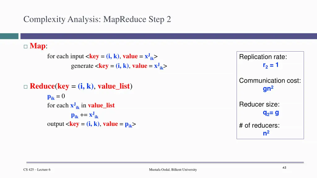 complexity analysis mapreduce step 2
