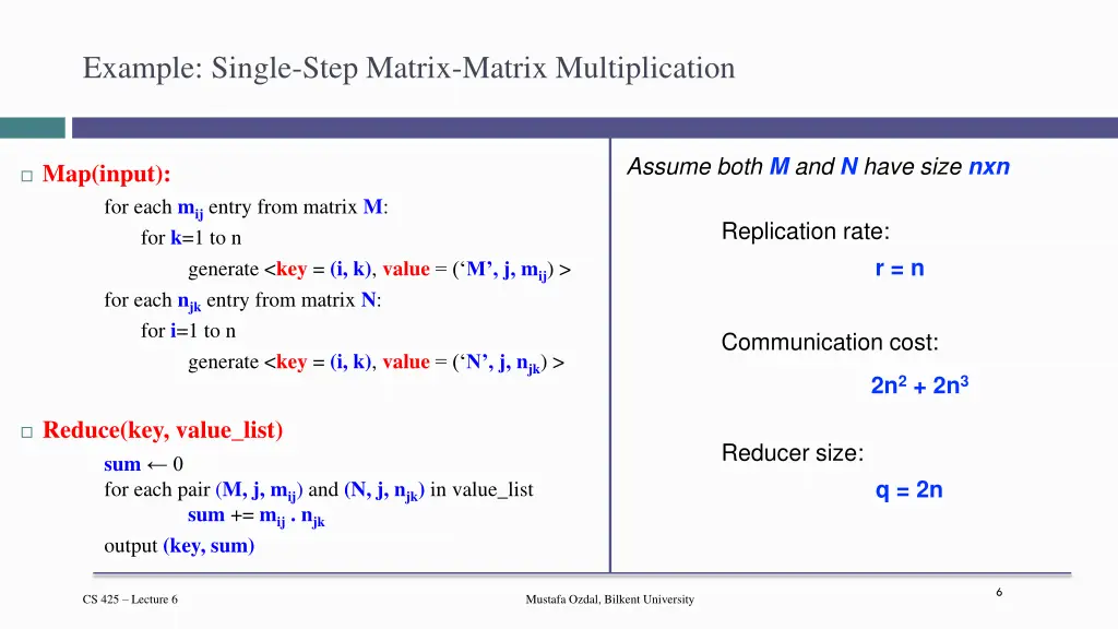example single step matrix matrix multiplication