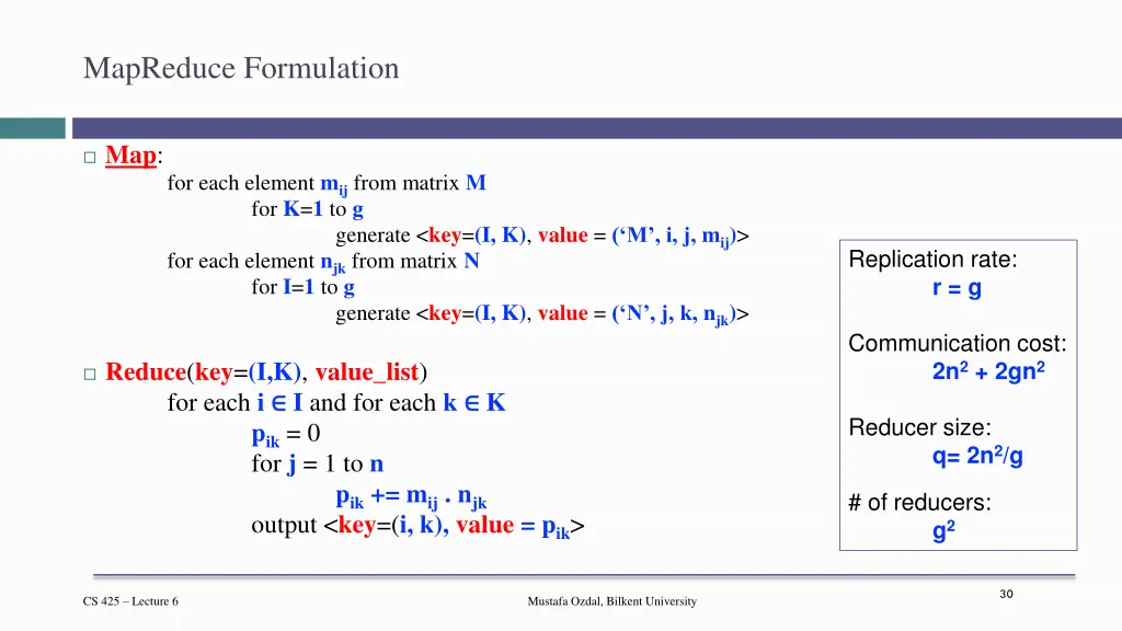 mapreduce formulation
