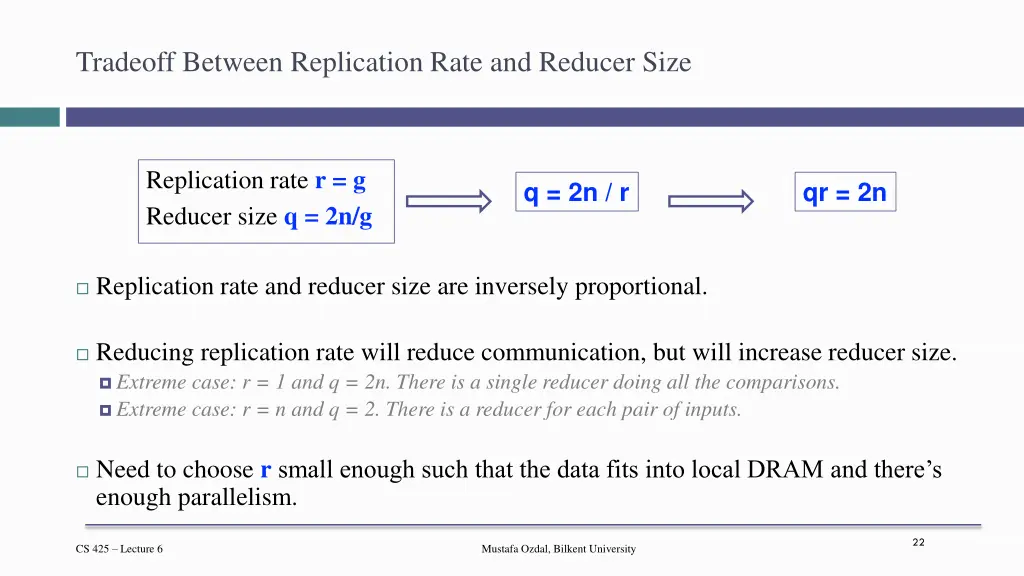 tradeoff between replication rate and reducer size
