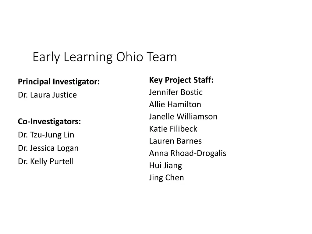 early learning ohio team