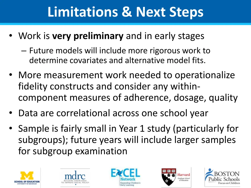 limitations next steps
