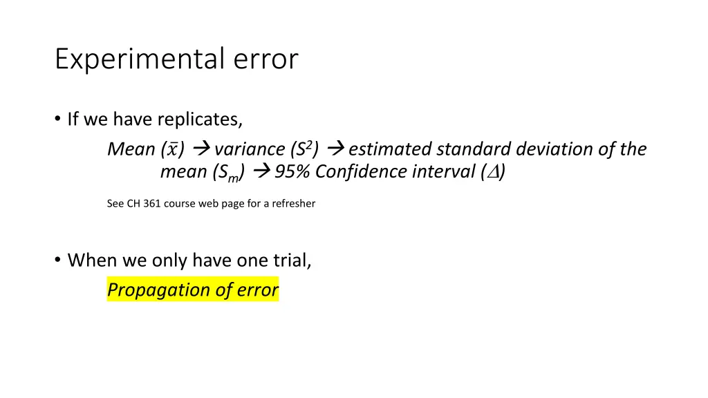 experimental error