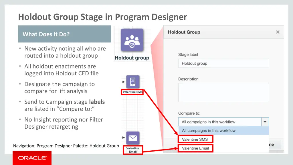 holdout group stage in program designer