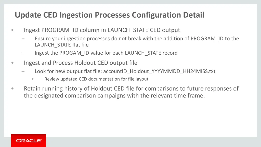 update ced ingestion processes configuration