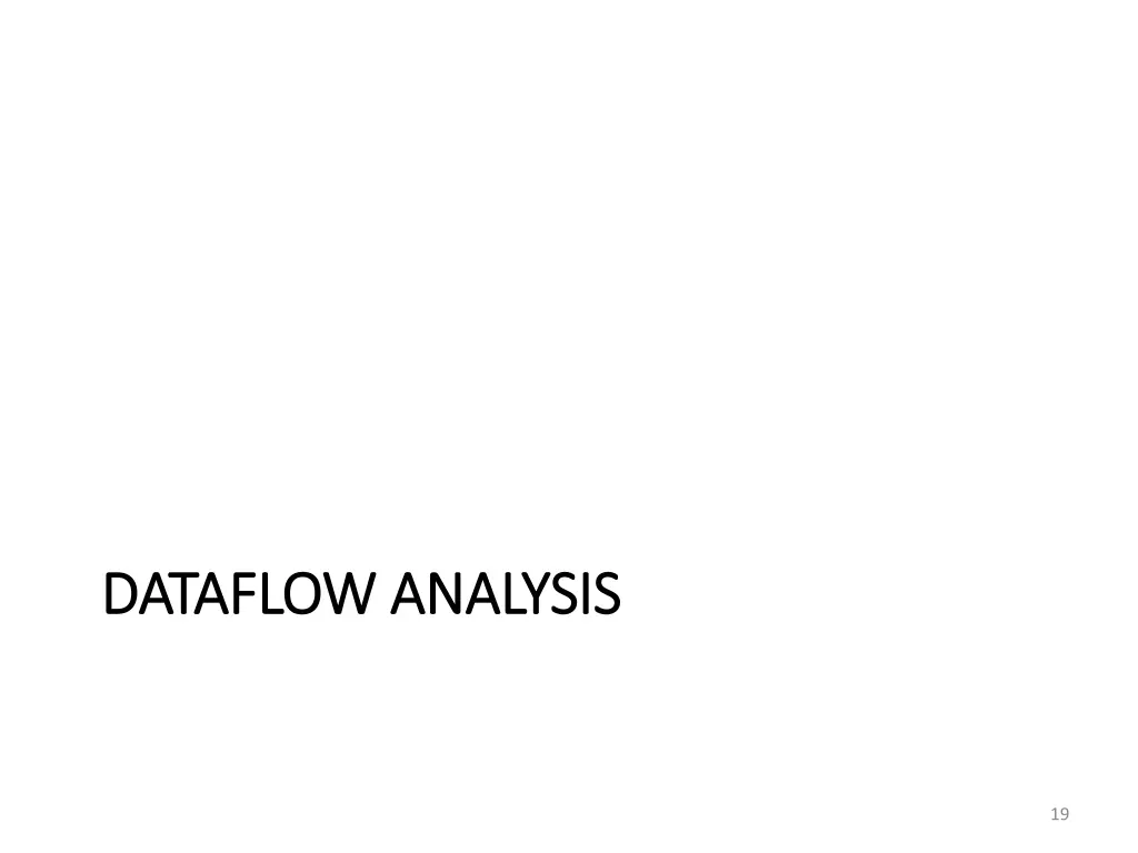 dataflow analysis dataflow analysis