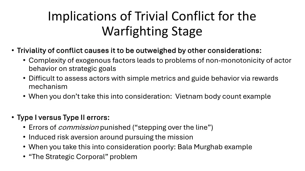 implications of trivial conflict