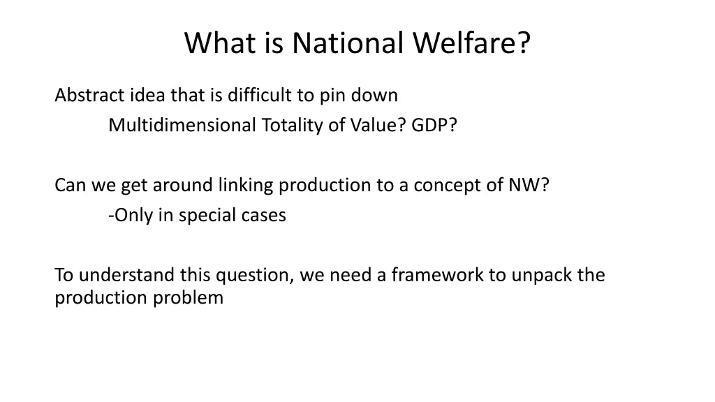 what is national welfare