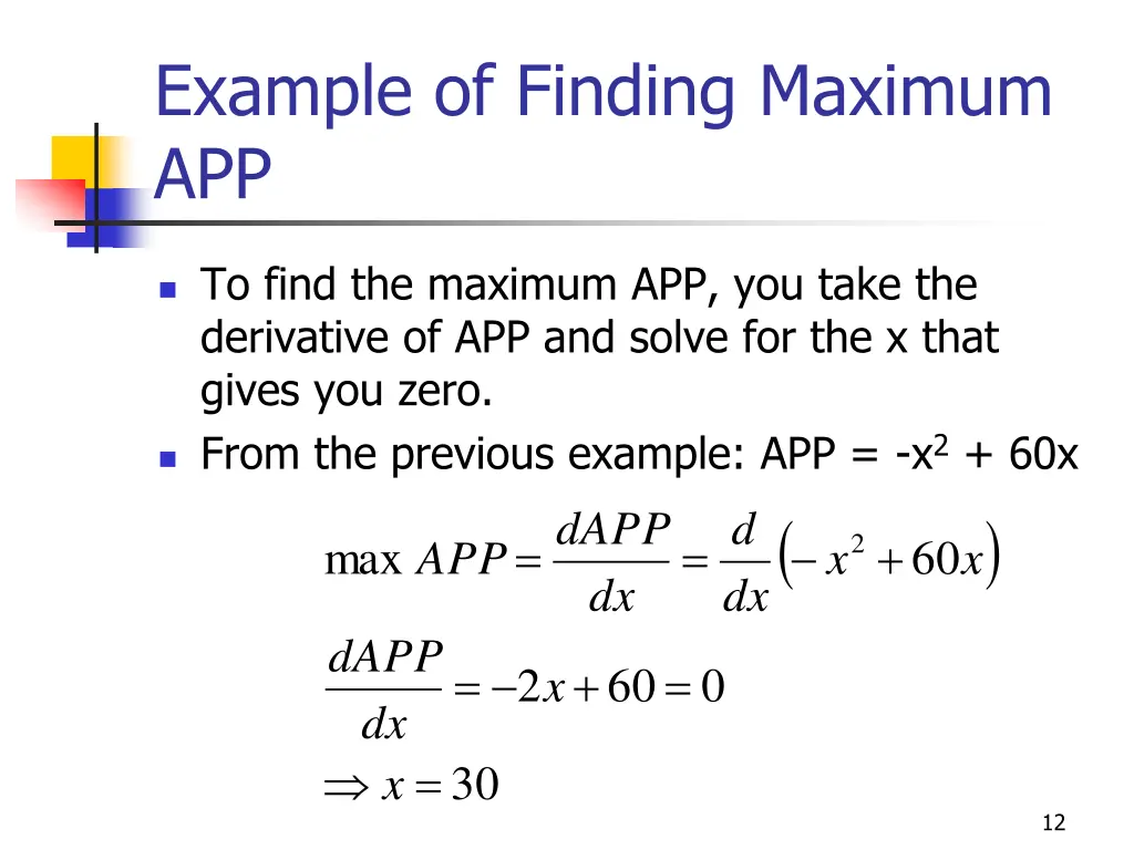 example of finding maximum app
