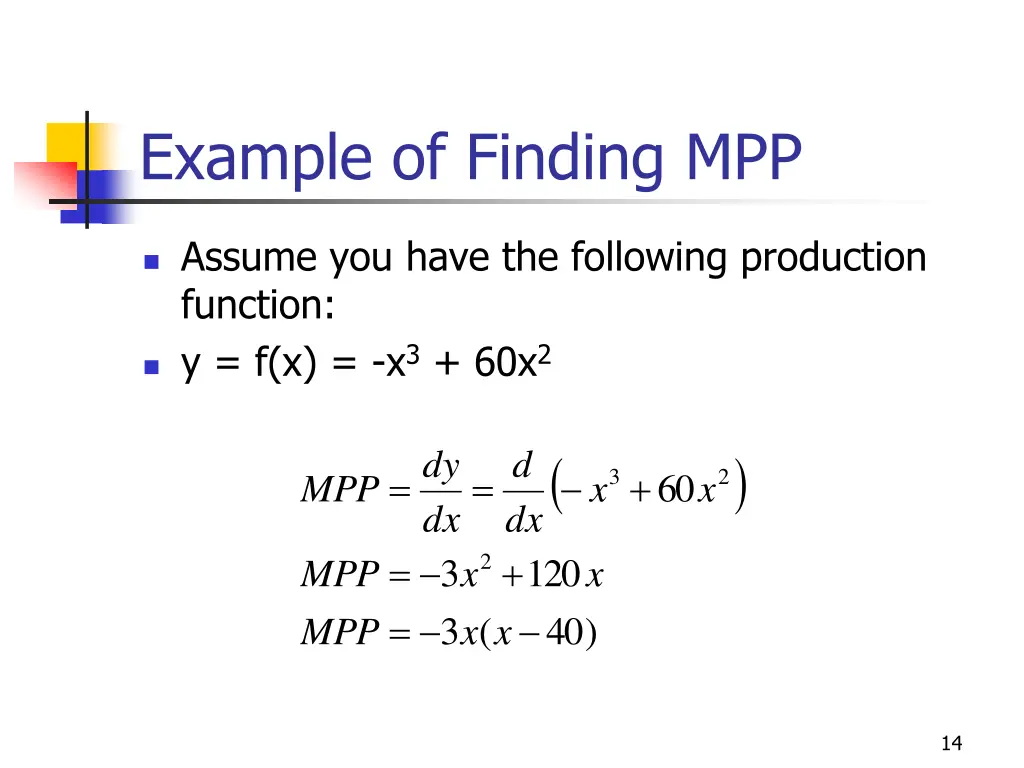 example of finding mpp