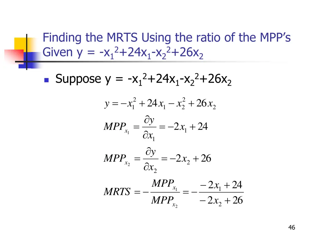 finding the mrts using the ratio