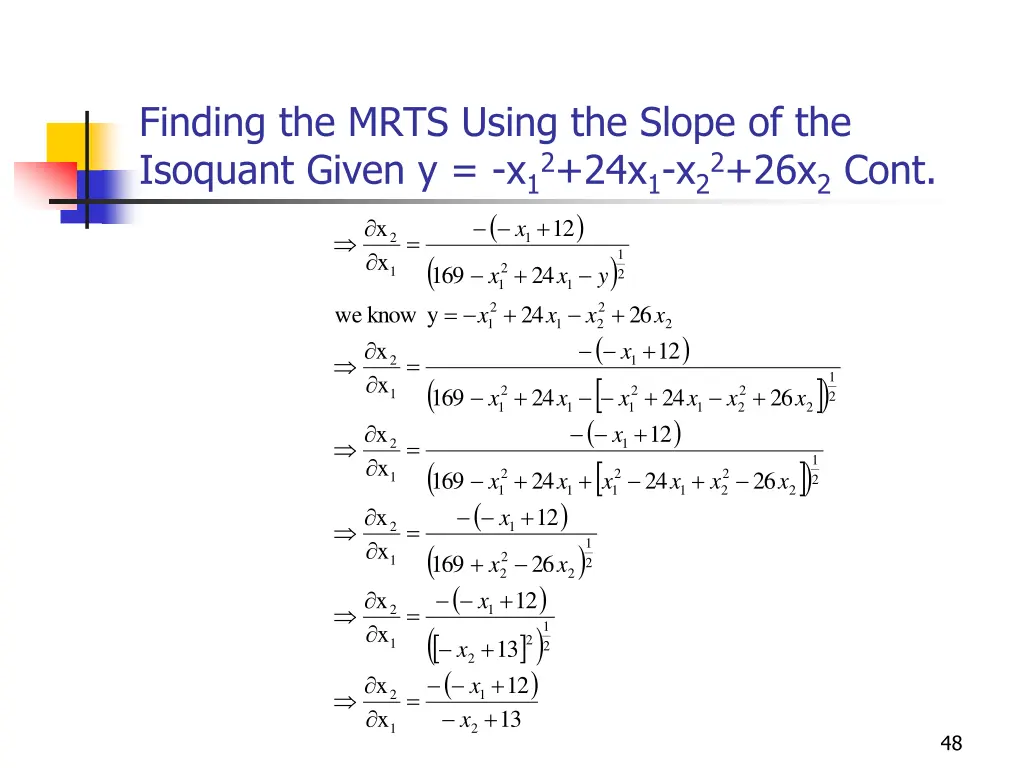 finding the mrts using the slope of the isoquant 1