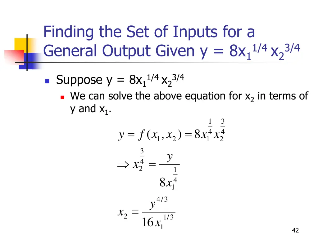 finding the set of inputs for a general output 1