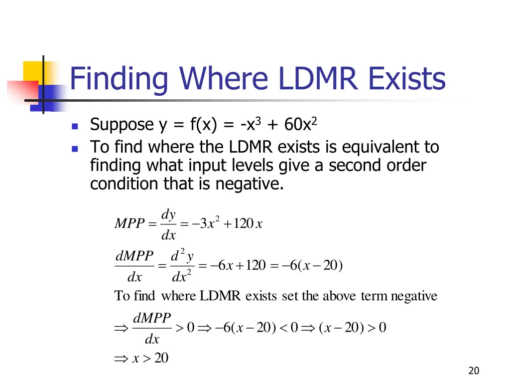 finding where ldmr exists