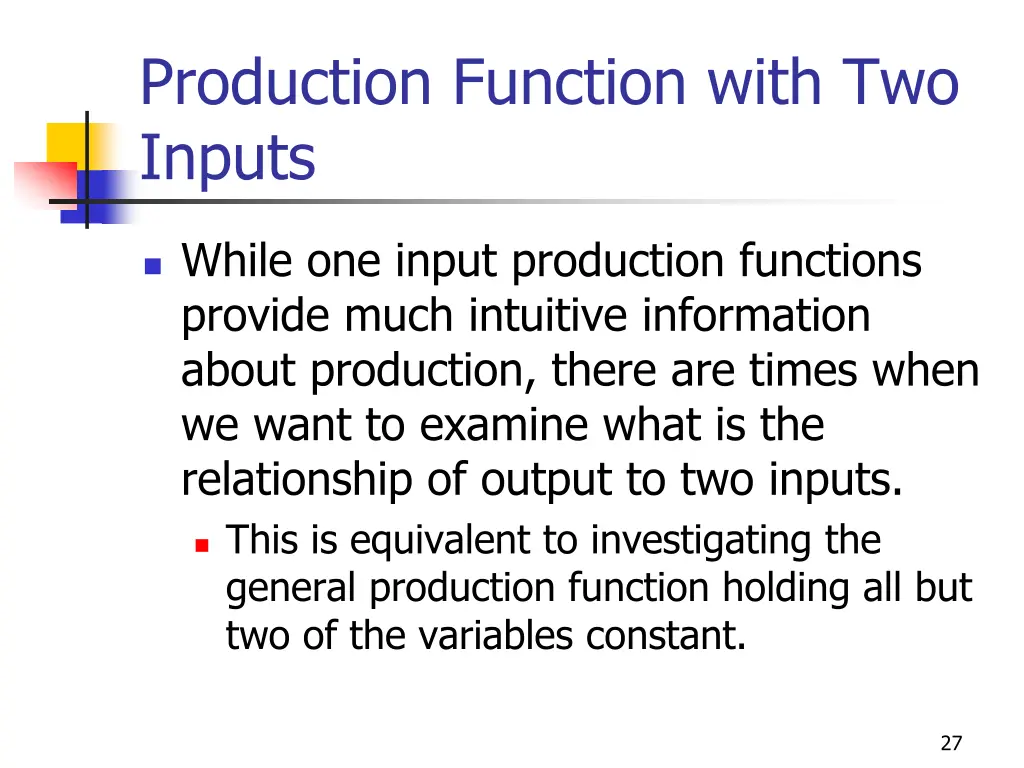 production function with two inputs