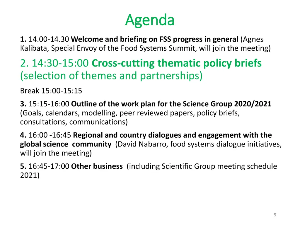 agenda agenda 1