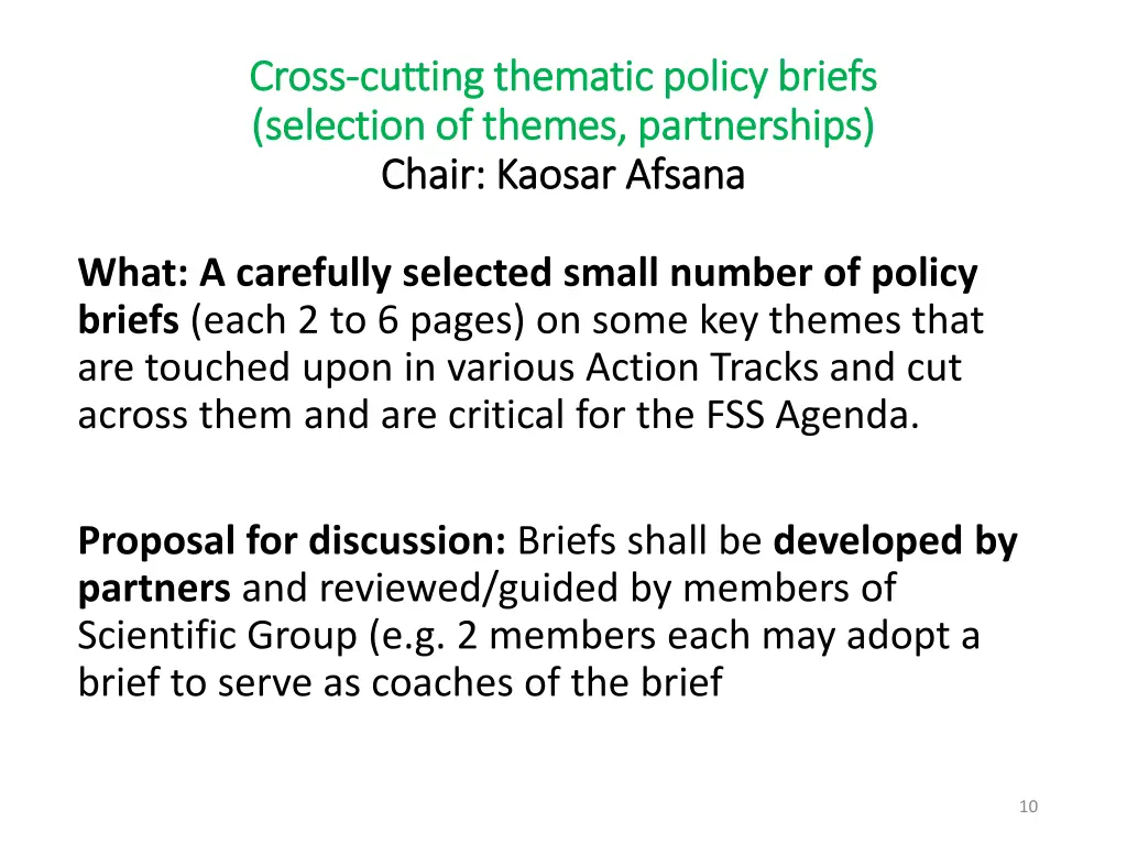 cross cross cutting thematic policy briefs