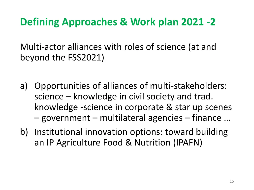 defining approaches work plan 2021 2