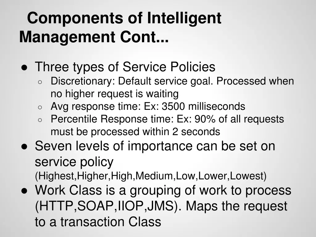 components of intelligent management cont 1