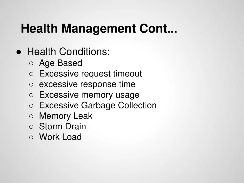 health management cont