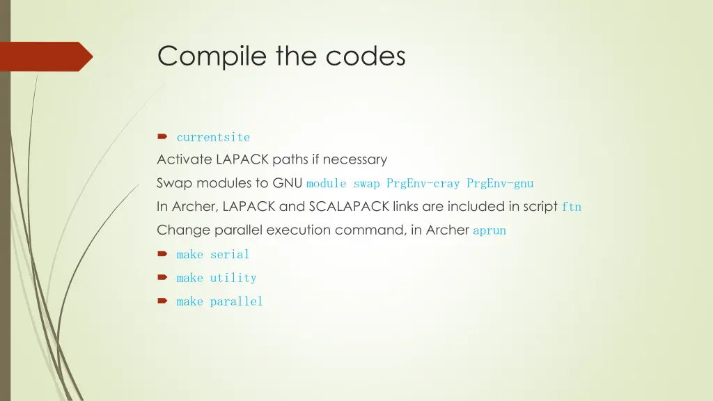 compile the codes