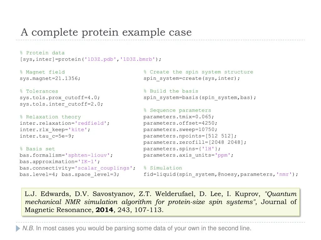 a complete protein example case