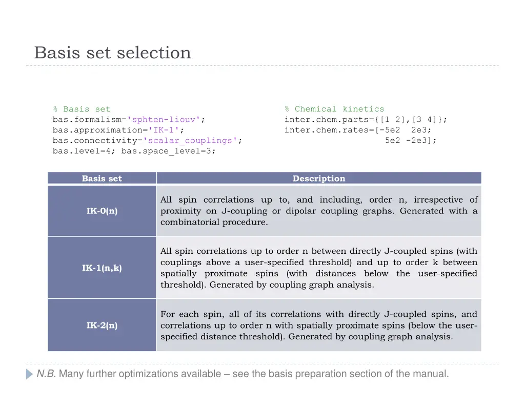 basis set selection