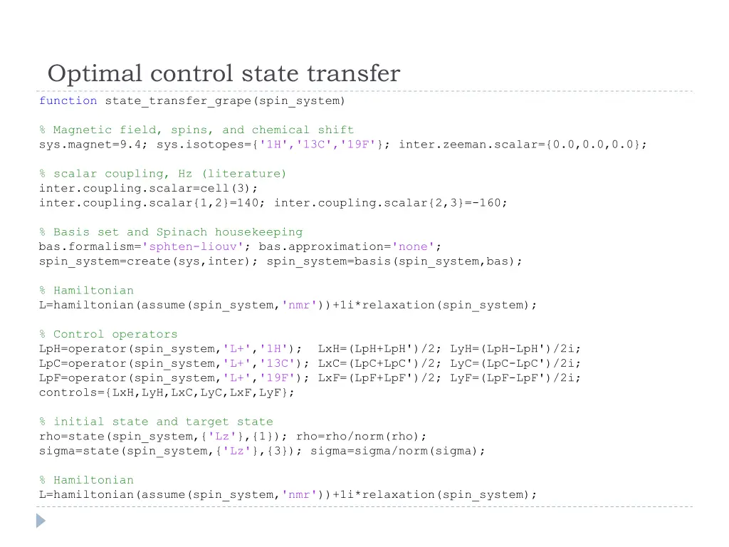 optimal control state transfer