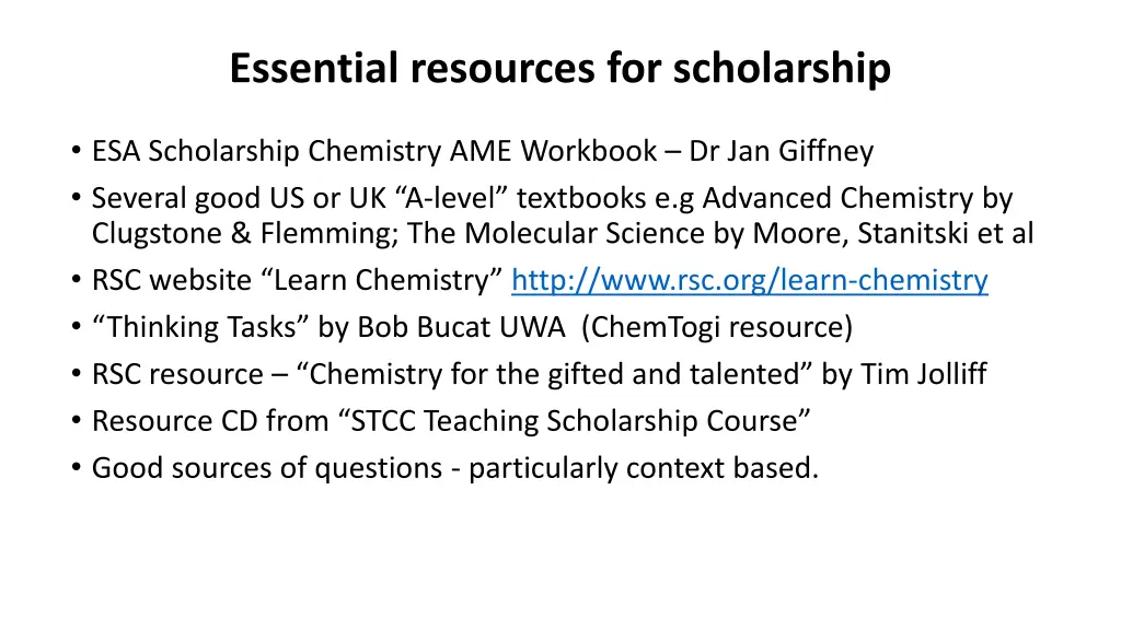 essential resources for scholarship