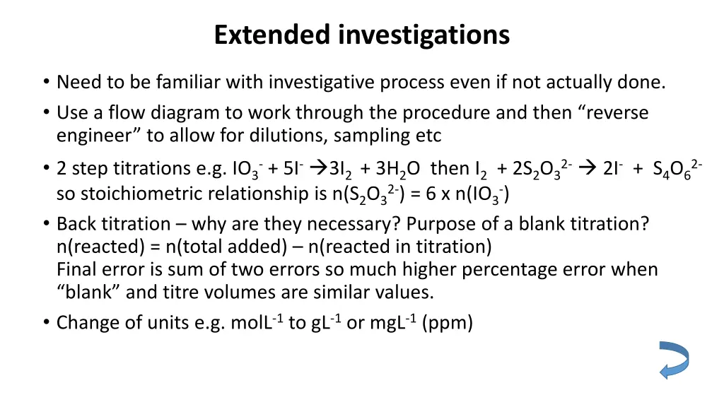 extended investigations